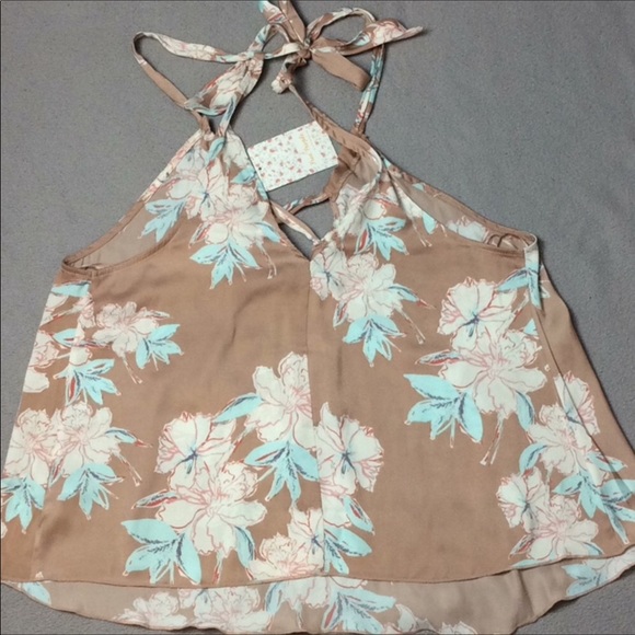 Free People Floral Tie in Back Flowy Top Medium - Picture 8 of 8